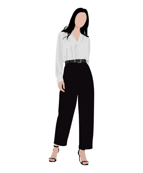 Very Beautiful Stylish Girl Business Fashionable Clothes Interesting Background Vector — Archivo Imágenes Vectoriales