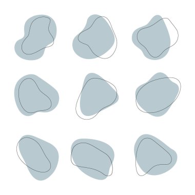 Abstract shapes in gray-blue tones. This design is suitable for creating calm and balanced backgrounds in any project. clipart