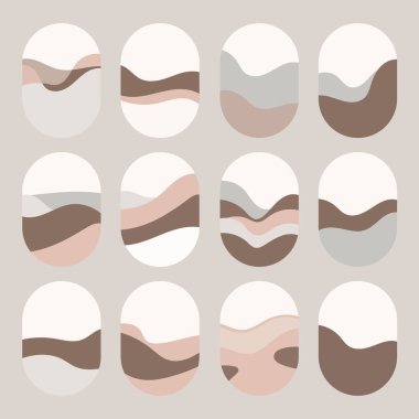 Bej ve kahverengi tonlarda soyut bir kız bebek. Pürüzsüz, kıvrımlı çizgiler sakin ve uyumlu bir manzara yaratır..