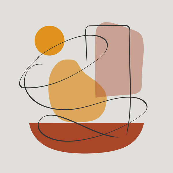 Динамическая абстракция с гладкими линиями, теплыми оттенками оранжевого и желтого, дополненная прозрачными слоями.