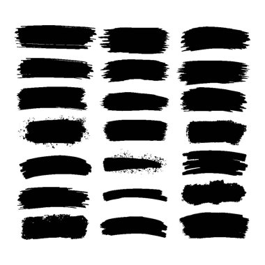 Vektör çizimi. Siyah mürekkeple elle boyanmış fırça darbeleri. Dijital tasarım, markalaşma ve sanatsal projeler için mükemmel..