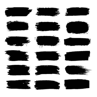 Vektör çizimi. Siyah mürekkeple elle boyanmış fırça darbeleri. Dijital tasarım, markalaşma ve sanatsal projeler için mükemmel..