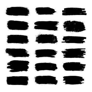 Vektör çizimi. Siyah mürekkeple elle boyanmış fırça darbeleri. Dijital tasarım, markalaşma ve sanatsal projeler için mükemmel..