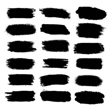Vektör çizimi. Siyah mürekkeple elle boyanmış fırça darbeleri. Dijital tasarım, markalaşma ve sanatsal projeler için mükemmel..
