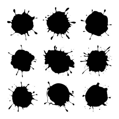 Bir dizi siyah mürekkep yüksek kontrastlı, sanatsal arka planlar, dijital medya ve yaratıcı tasarım projeleri için ideal.