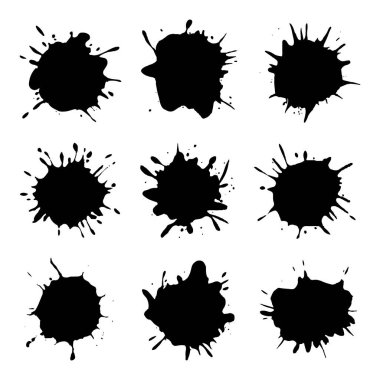 Bir dizi siyah mürekkep yüksek kontrastlı, sanatsal arka planlar, dijital medya ve yaratıcı tasarım projeleri için ideal.