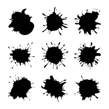 Bir dizi siyah mürekkep yüksek kontrastlı, sanatsal arka planlar, dijital medya ve yaratıcı tasarım projeleri için ideal.