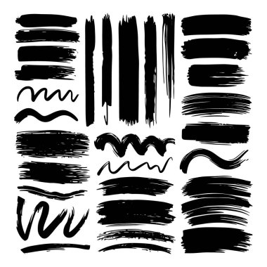 Soyut mürekkep çizgileri, dalgalar ve pürüzlü dokunuşlardan oluşan bir derleme. Yaratıcı projeler ve dijital çizimler için harika.