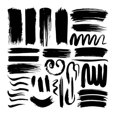 Bir dizi anlamlı mürekkep fırçası darbeleri ve soyut kalıplar, yaratıcı arka planlar, grunge tasarımı ve sanatsal markalaşma için harika..