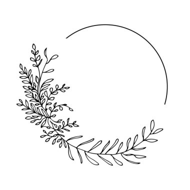 Botanik Laurel Çelengi. Davetiyeler, markalar, sertifikalar ve dekoratif tasarım için uygundur.