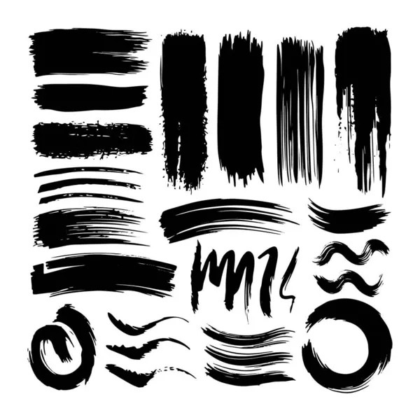 Bir dizi anlamlı mürekkep fırçası darbeleri ve soyut kalıplar, yaratıcı arka planlar, grunge tasarımı ve sanatsal markalaşma için harika..