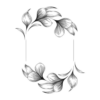 Çiçekli bir dikdörtgen çerçeve gerçekçi bir amber kompozisyonu, markalaşma, paketleme ve zarif davetiyeler için mükemmel..