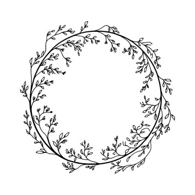 Ayrıntılı bir botanik çelenk ince el yapımı yapraklardan oluşur dairesel bir biçimde düzenlenir, zarif davetler ve markalaşma için mükemmeldir..