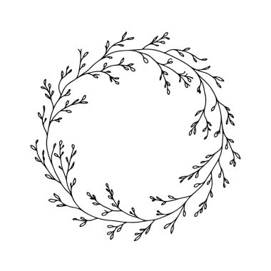 Ayrıntılı bir botanik çelenk ince el yapımı yapraklardan oluşur dairesel bir biçimde düzenlenir, zarif davetler ve markalaşma için mükemmeldir..