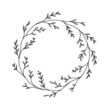 Gevşek düzenlenmiş ince yapraklı, havadar ve doğal bir dizayn sunan, markalaşma veya dekorasyon için mükemmel bir botanik çelenk..