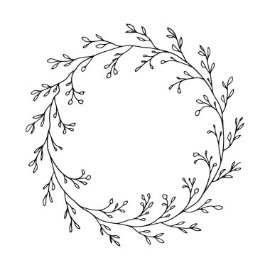 Ayrıntılı bir botanik çelenk ince el yapımı yapraklardan oluşur dairesel bir biçimde düzenlenir, zarif davetler ve markalaşma için mükemmeldir..