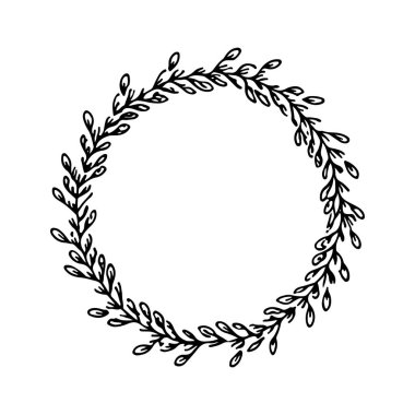 Bu zarif yuvarlak tasarım simetri ve zarafeti birleştirir, onu düğün kırtasiyesi, logo, tebrik kartı ve mevsimsel dekor için ideal kılar..