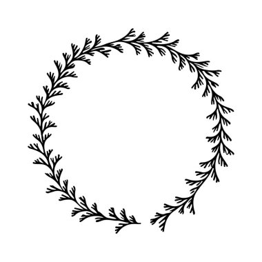 Bu zarif yuvarlak tasarım simetri ve zarafeti birleştirir, onu düğün kırtasiyesi, logo, tebrik kartı ve mevsimsel dekor için ideal kılar..