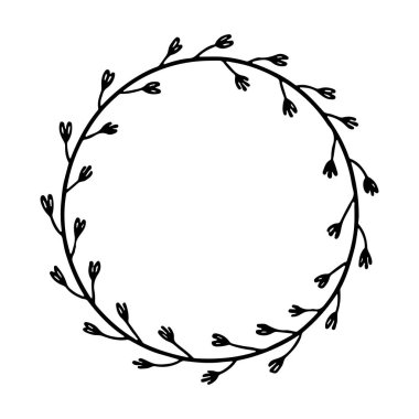 Bu zarif yuvarlak tasarım simetri ve zarafeti birleştirir, onu düğün kırtasiyesi, logo, tebrik kartı ve mevsimsel dekor için ideal kılar..