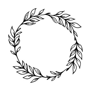 Bu zarif yuvarlak tasarım simetri ve zarafeti birleştirir, onu düğün kırtasiyesi, logo, tebrik kartı ve mevsimsel dekor için ideal kılar..