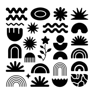 Soyut Doğa Motifi Modern Boho. Parmak izi, poster, damgalama ve desen oluşturma için uygun.