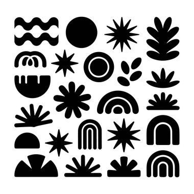 Soyut Doğa Motifi Modern Boho. Parmak izi, poster, damgalama ve desen oluşturma için uygun.