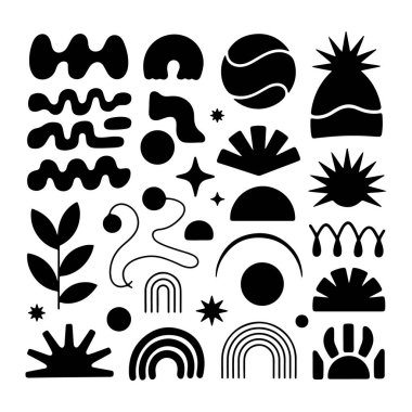 Soyut Doğa Motifi Modern Boho. Parmak izi, poster, damgalama ve desen oluşturma için uygun.