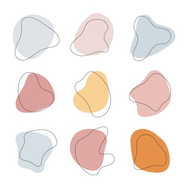 Tarafsız Tonlar 'daki Yumuşak Soyut Organik Form. Modern grafik kompozisyonları, sakin tasarım temaları ve asgari estetik için ideal.