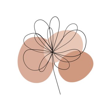 Yumuşak toprak tonlarıyla soyut bir çiçek kompozisyonu ve temiz bir tek satır detay. Sıcak, organik esinlenilmiş görseller için ideal..