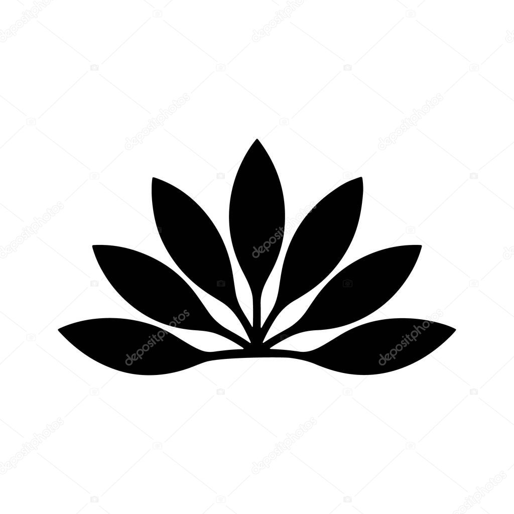 A clean, symmetrical black leaf silhouette with minimalist elegance. Perfect for nature-inspired branding, logos, or modern botanical art.