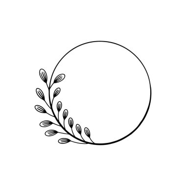 İnce çizgileri olan temiz ve minimal yaprak köşe tasarımı ve davetiyeler, kartlar ve logolar için uygun basit bir yapı..