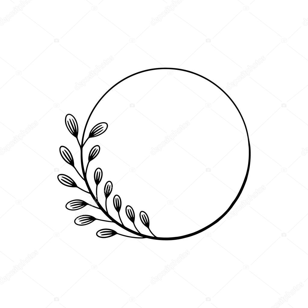 Clean and minimal leaf corner design with fine lines and a simple structure, suitable for invitations, cards, and logos.