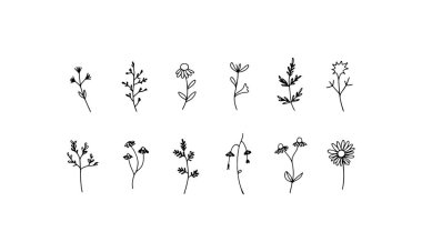 Yumuşak hatlarda tekrarlanan çiçek ikonlarının dengeli bir koleksiyonu, kusursuz desenler ve yüzey tasarımı için mükemmel..