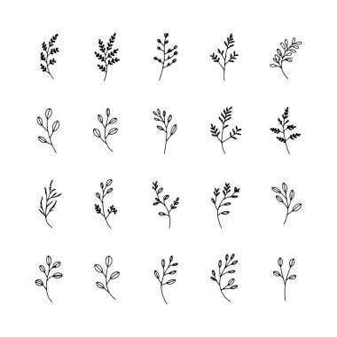 Yapraksı Botanik Dalları, küçük yapraklı zarif el yapımı dallar içerir..