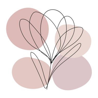 Kabarık yaprakları ve yumuşak soyut arka planı olan uzun bir çiçeğin zarif bir çizimi..