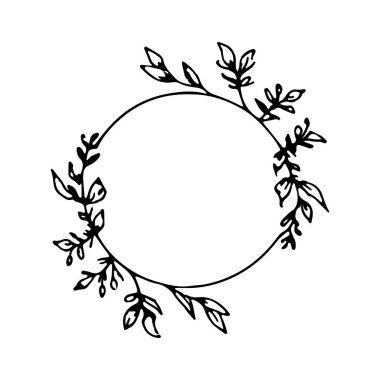 İnce okaliptüs dalları ve yapraklarından oluşan temiz bir dikdörtgen çerçeve.