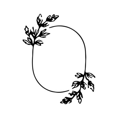 Basit bir çizgi çizilmiş zarif yaprak çemberi nötr tonlarda ortaya çıkar..