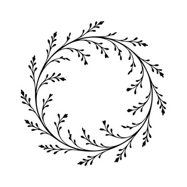 Nazikçe akan dalları ve romantik ve doğa temalarına uygun küçük yaprakları olan rafine bir botanik çelenk..