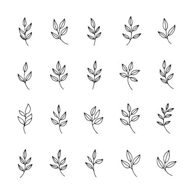 Çoklu el yapımı yaprak tasarımları, çeşitli boyutlarda ve şekillerde bir ızgaraya dizilir. Bu koleksiyon, sanatsal projeler için ideal yaratıcılığı ve doğal güzelliği ön plana çıkarıyor..