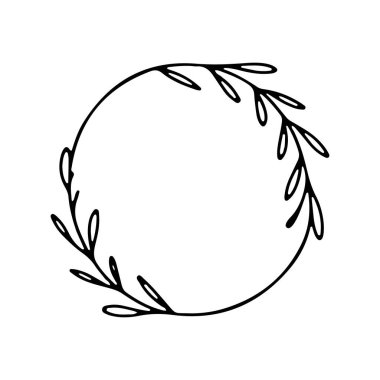 Bu dairesel tasarım, narin yaprak motifleri olan minimalist bir tasarım sergiliyor. Davetiyeler, sanat eserleri ve dijital tasarımlar gibi çeşitli yaratıcı projeler için idealdir. Basitlik zarafet ekler..