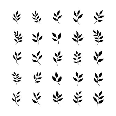 Bu tasarım, yapılandırılmış bir ızgarada sıralanmış çeşitli siyah yaprak şekillerinden oluşan tekrarlayan bir desen sergiliyor. Sanatsal ve dekoratif kullanım için ideal.