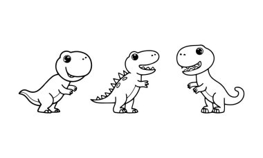 Üç sevimli dinozor karakteri farklı ifadeler ve duruşlar içeren eğlenceli bir tema sunuyorlar. Bu büyüleyici tasarım çocukların yaratıcılığını ve hayal gücünü davet ediyor..