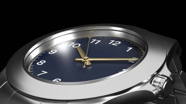 Beyaz arka planda izole edilmiş bir şekilde yakından izle. Üç boyutlu illüstrasyon. 3d hazırlayıcı