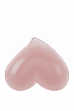 Pembe jöle kalp Beyaz Arkaplanda izole edilmiş, 3 boyutlu illüstrasyon.