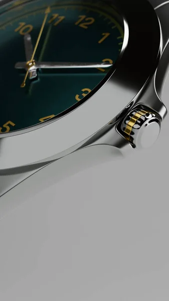 白地に隔絶された時計を 3Dイラスト 3Dレンダリング — ストック写真