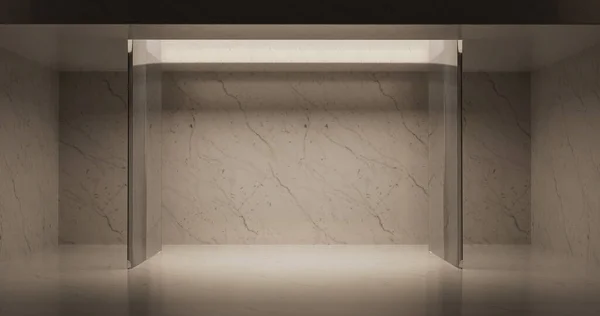 コンクリートの壁とそこから光が差し込むコンクリートの床の部屋3Dレンダリング — ストック写真