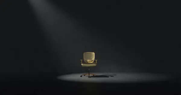 Cadeira Conceito Abstrato Holofote Renderização Fotografia De Stock