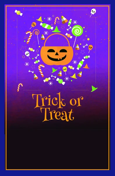 Halloween Trick Oder Behandeln Party Einladung Grußkarte Leere Vorlage Bearbeiten — Stockfoto