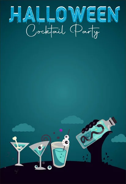 Unik Halloween Cocktail Sprit Parti Inbjudan Gratulationskort Tom Mall — Stockfoto