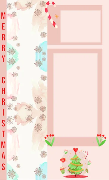 Веселого Різдва Щасливий Колаж Scrapbook Порожній Шаблон Фон — стокове фото